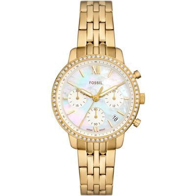 Chronograph FOSSIL "NEUTRA", gold (goldfarben, perlmuttfarben), Armbanduhren, Damen, Quarzuhr, Armbanduhr, Damenuhr, Stoppfunktion, Edelstahlarmband Image