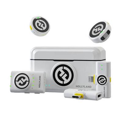 Hollyland LARK M2 DUO 2-Person Wireless Combo Microphone System (2.4 GHz, Ivory White LARK M2 COMBO (IVORY WHITE)
