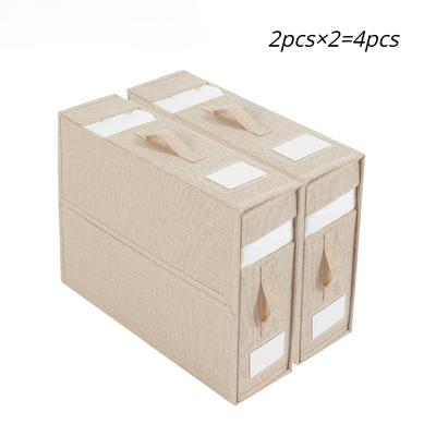 TEMU 2pcs/4pcs Bed Sheet Storage Box, Fabric Bedding Storage Box, Wardrobe Blanket Duvet Cover Storage Box, Duvet Storage Bag, Bedroom Dormitory Accessories, Space Saving Organization And Storage Supplies