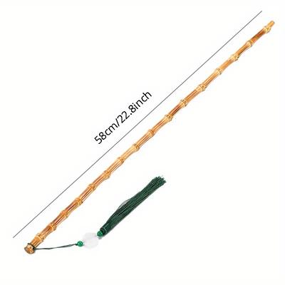 TEMU Sustainable Bamboo Teaching Whip - Versatile Dance & Music Conducting Stick With Ruler And Root Bar