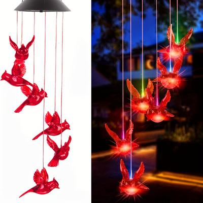 TEMU 1/2pcs Solar Wind Chime Lights, Decorative Solar Wind Chimes, Decorative Chandelier For