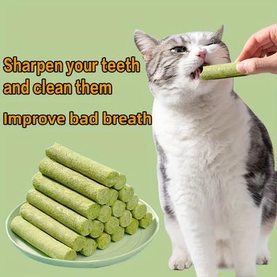 TEMU 15 Stick Hairball Freeze-dried Cat Snack Teeth Stick Instant Granule Hair Cream Cat Grass Tablets For Cats