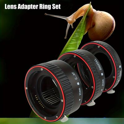 TEMU Auto Focus Macro Extension Lens Adapter Tube Rings Set For For Ef Mount