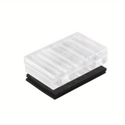 TEMU 100pcs Adjustable Coin Protective Cases With Black - Round Storage Box For Commemorative & Collection , Ideal For Enthusiasts, Coin Pouch