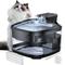 TEMU Wireless Cat Water Fountain Stainless Steel, 108oz/3.2l Cat Water Fountain Battery Operated With 3 Modes, 5000mah Battery, Ultra Quiet Motion Sensor Pet Water Fountain For Cats With 3 Filters