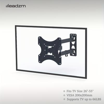 "TEMU Leadzm 26-55"" Adjustable Wall Mount Bracket Rotatable Tv Stand Tmx200 With Spirit Level"