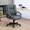 TEMU Homcom Office Chair, Faux Leather Computer Desk Chair, Mid Back Executive Chair With Adjustable Height And Swivel Rolling Wheels For , Dark Grey