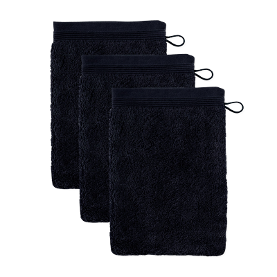 Möve Waschhandschuh Superwuschel 3er Pack black Image