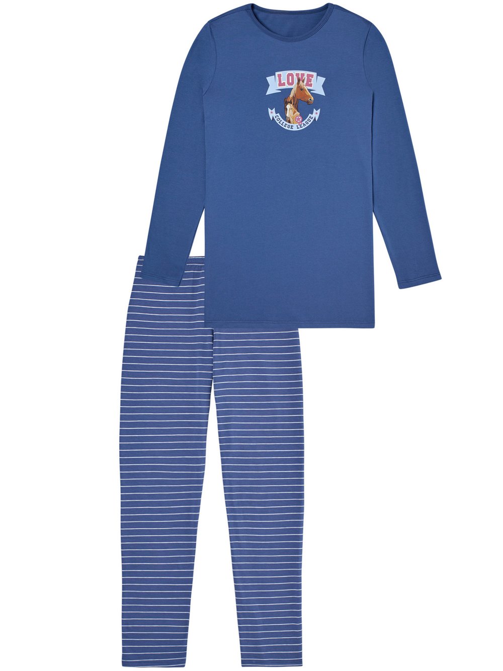 Schiesser Pyjama Mädchen blau, 140 Image