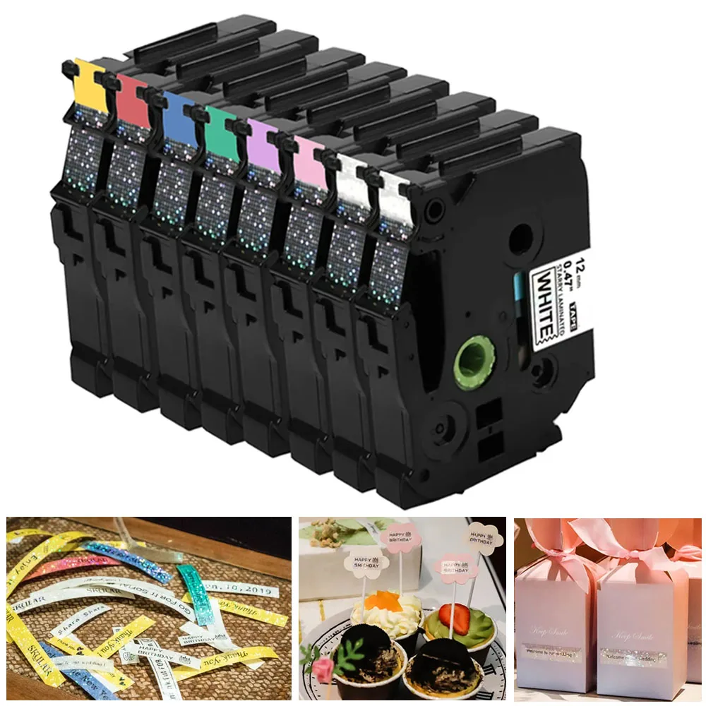 TZe-231L1 tz-631L1 Buntes glitzerndes, sternenklares, funkelndes Laser-Etikettenband, kariertes Klebeband, kompatibler Brother-Drucker PT-H100 PT-D210 Image