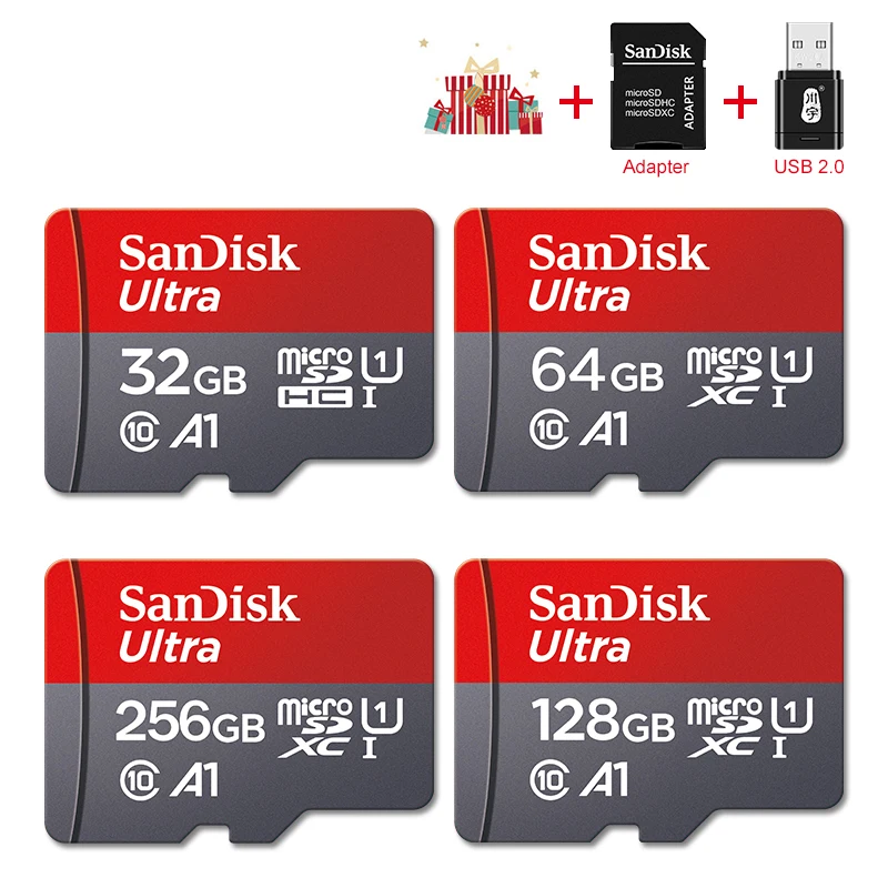Speicherkarte 512 GB 256 GB 128 GB 64 GB 32 GB 100 MB/s Micro-SD-Karte UHS-1 Flash-Karte Speicher Microsd SD + Kartenleser-Adapter Image
