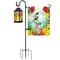 1 upgraded courtyard garden flag holder with windproof clip, garden flag holder with hook,