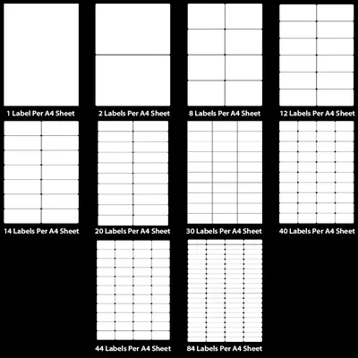 5pcs Multifunction Labels For Inkjet / Laser Printer Address Labels White A4 Sheets Sticky Self Adhesive Splitting Paper