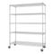 60"W x 24"D x 72"H 5-Tier NSF Wire Shelving Unit with Wheels