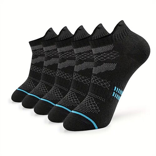 Herren 5 Paare Mehrfachpackungen Socken Laufsport Socken Freizeitsocken Weiß Gelb Farbe Farbblock Sport Natur Täglich Urlaub Grundlegend Mittel Frühling Herbst Modisch Brautkleider schlicht Image
