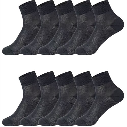 Herren 5 Paare Mehrfachpackungen Socken Laufsport Socken Freizeitsocken Schwarz Weiß Farbe Glatt Sport Natur Täglich Urlaub Grundlegend Mittel Frühling Herbst Modisch Brautkleider schlicht Image