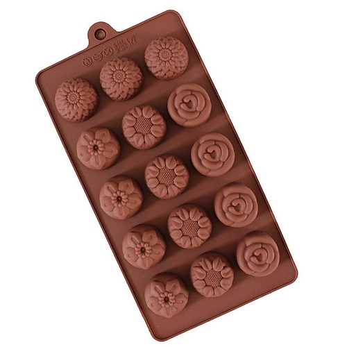 Silikon-Schokoladenformen, 6 Stück, Silikonformen für Schokolade und antihaftbeschichtete Schokoladenformen, Buchstaben und Zahlen für die Herstellung von Schokoladen-Muffins, Kuchen, 6 Formen Image