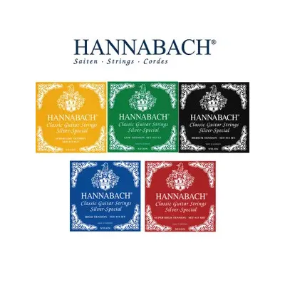 Hannabach Nylon Classical Guitar Strings, 600 & 800 Silver Plated, 728 Custom Made, 815 Silver