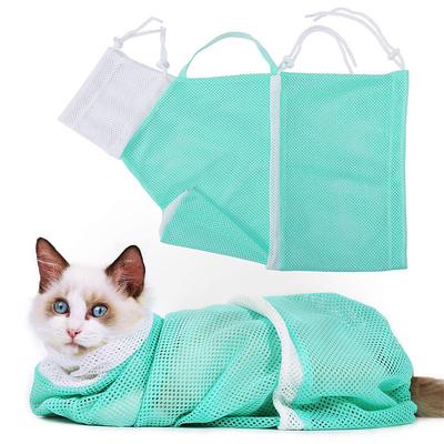 Cat Bathing/Grooming Bag Anti-Bite and Anti-Scratch for Bathing Nail Trimming Medicine TakingInjection Adjustable Multifunctional Breathable Restraint Shower Bag