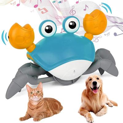 Crawling Crab Dog Cat Toys Escaping Crab Dogs Cats Toy with Obstacle Avoidance Sensor Interactive Pet Toys with Music Sounds Lights for Dogs Cats Dancing Crab Toys Gifts for Puppy Small Medium