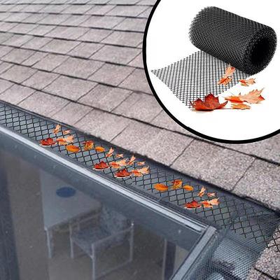 Plastic Gutter Guard Mesh Roll 15cm6m Rain Gutter Leaf Guard-Stop Clogged Gutters-with 10 Clip Fixed Hooks.DIY Gutter Protection.