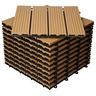 22x WPC Terrassenfliesen Balkonfliese Klickfliese Fliesen Holz 30x30cm Teak 2 m²