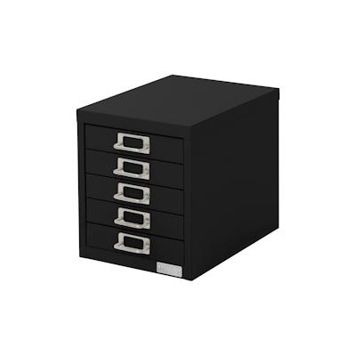 Aktenschrank Stahlschrank Metall Büroschrank mit 5 Schubladen 28x38x33cm Schwarz Image