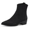 Westernstiefelette MARCO TOZZI, Damen, Gr. 37, schwarz, Textil, unifarben, Glitzer, Veloursleder, modisch, Schuhe Cowboyboots Cowboy-Stiefelette Stiefelette, Blockabsatz, Cowboy Stiefelette, Boots, funkelnde Glitzersteinchen