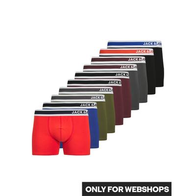 Trunk JACK & JONES "JACJIMMY SOLID TRUNKS 10 PACK", Herren, Gr. XL, rot (aurora rot pack), Jersey, Obermaterial: 95% Baumwolle, 5% Elasthan, unifarben, Unterhosen Image