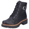 Schnürboots RIEKER, Damen, Gr. 41, schwarz, Lederimitat, unifarben, klassisch, Schuhe, Winterstiefel, Boots mit kontrastfarbener Rahmennaht