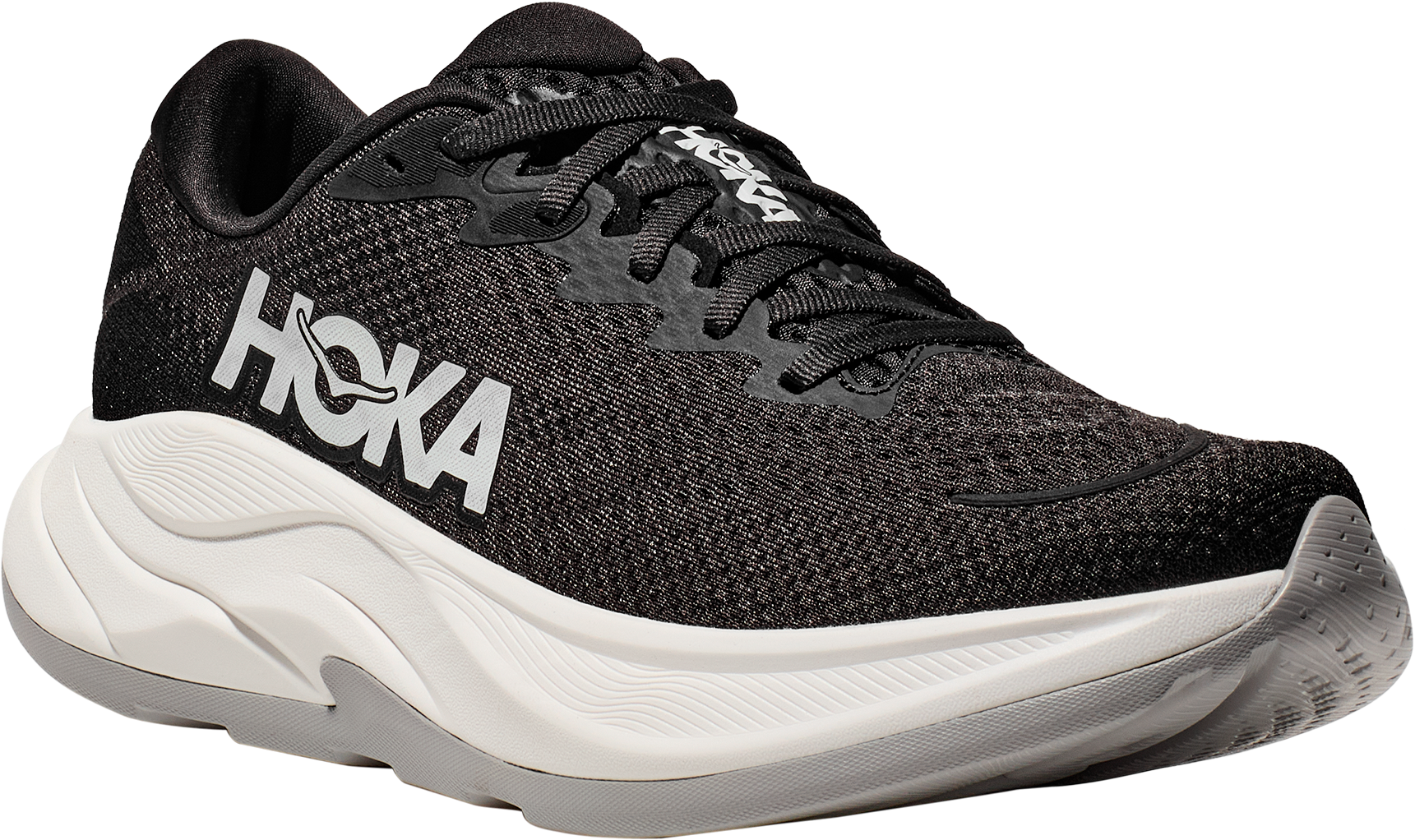 Laufschuh HOKA ONE ONE "RINCON 4", Herren, Gr. 44,5, schwarz, weiß, Synthetik, Textil, mehrfarbig, Schuhe Laufschuh