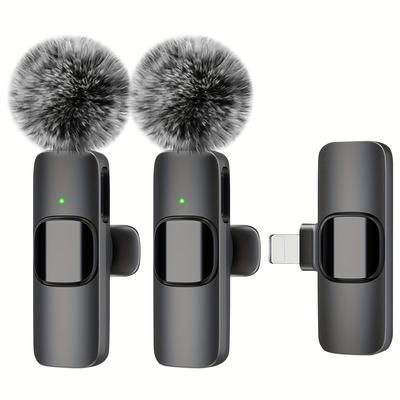 TEMU Wireless Lavalier Microphone For Iphone Typec Ios- Noise Reduction Lapel Mic For Recording, Clip , Omni Lav Mic For Video Recording