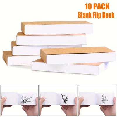 TEMU 6pcs/10pcs Blank Flip Books For Animation, Cartoon Creation, And Sketching - Set For Artists And Image