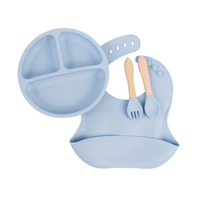 TEMU Tyry.hu Personalized Silicone Weaning Kit, Cartoon Weaning Kit For Toddlers And Babies, Feeding Set With Name, Baby Plate, Baby Shower Present, Christmas Day, Thanksgiving Gift, Back-to-