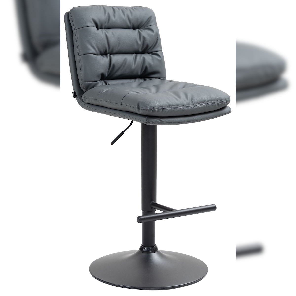 CLP Barhocker Damar Kunstleder grau/schwarz Image