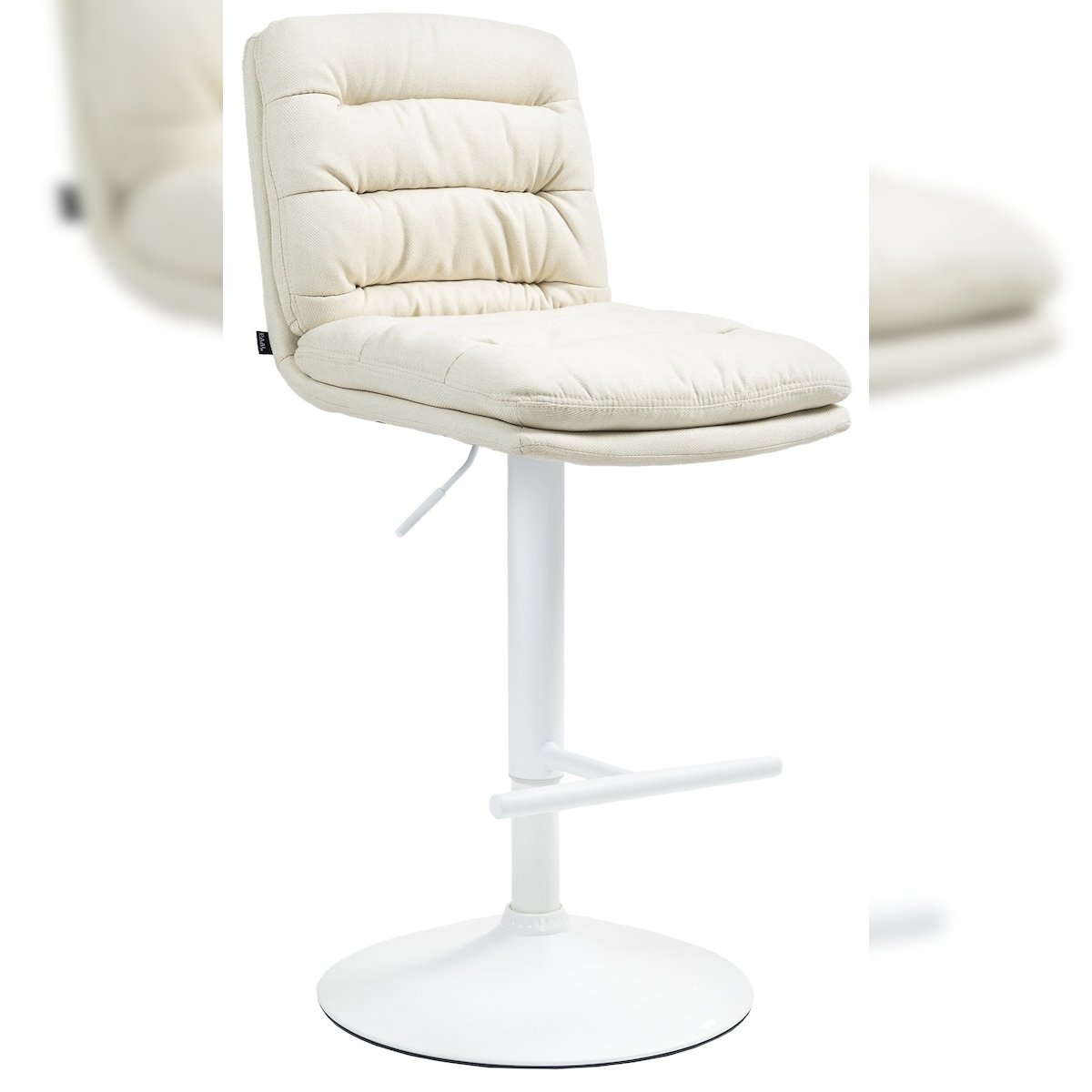 CLP Barhocker Damar Stoff creme/weiß Image