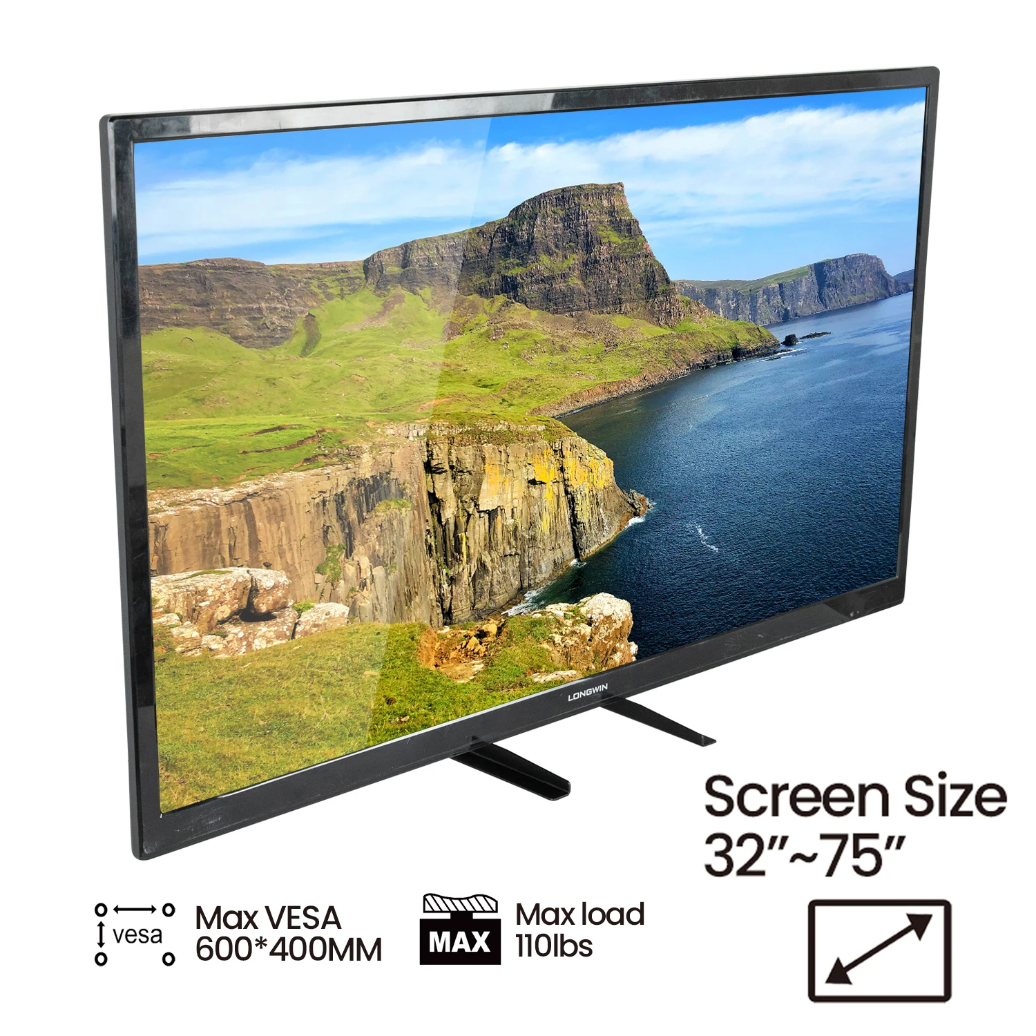 BEISHI Universal Tisch-TV-Ständer-Sockel für 32–75 Zoll LCD/LED/Plasma-Fernseher, TV-Ständerbeine für Bildschirm-Monitor-Halterung Image