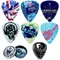 Miwayer Gitarren picks-mittel, 6er Pack Kunst coole Gitarren pickel in Metall box mit schwarzem Pick halter, einzigartiges Geschenk für Bass, Elektro & Acou