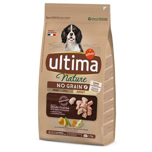 1,1kg Ultima Nature No Grain Mini Adult Truthahn Hundefutter trocken