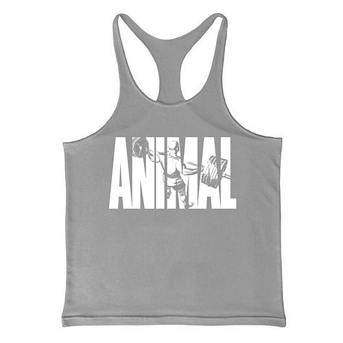 Herren Workout-Tanktop Lauf-Tanktop Fitness-Tanktop Ärmellos Weste / Gilet Lässig Athleisure Sommer Grafik Schnelltrocknend Weich Atmungsaktiv Fitnesstraining Gehen Joggen Sportbekleidung Image