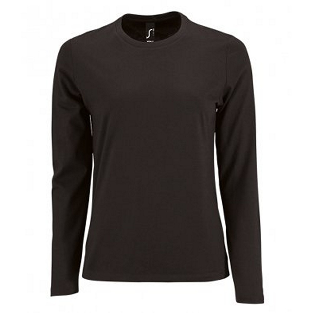 SOLS Damen T-Shirt Imperial, langärmlig (Schwarz) Image