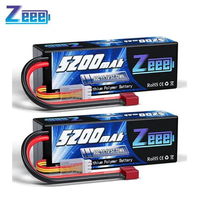 1/2pcs Zeee 3S 5200mAh Lipo Battery 11.1V 80C with T/XT60/EC3/5 Plug Hardcase for RC Car Buggy Truck