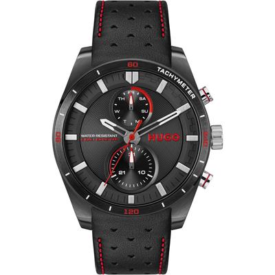 Multifunktionsuhr HUGO "FAST", schwarz, Armbanduhren, Herren, Armbanduhr, Quarzuhr, Herrenuhr, Datum, Edelstahlarmband Image