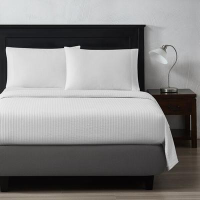 Berkshire Hospitality ecofiber 98" x 100" Full / Queen Size White Cotton / Polyester Derby Top Sheet - 6/Case