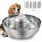 TEMU Cat Water Fountain, 2l/67oz Stainless Steel Pet Water Fountain, Quiet Cat Water Bowl For Cats And Small Dogs