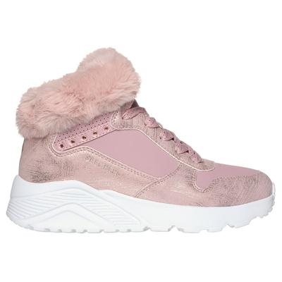 Skechers Girl's Uno Lite - Comfurt Collar Boots | Size 12.0 | Mauve | Synthetic/Textile
