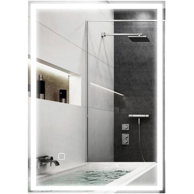 Badspiegel, Badezimmerspiegel mit LED-Leuchte, 70 x 50 cm Wandspiegel beschlagfreier Lichtspiegel Image