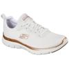 Sneaker SKECHERS "FLEX APPEAL 4.0 BRILLINAT VIEW", Damen, Gr. 38, rosa (weiß, roségoldfarben), Textil, Lederimitat, sportlich, Schuhe, Freizeitschuh, Halbschuh, Schnürschuh mit Air Cooled Memory Foam