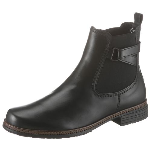 Chelseaboots GABOR Gr. 44, schwarz Damen Schuhe Blockabsatz, Stiefelette, Businessmode mit Stretcheinsatz Bestseller