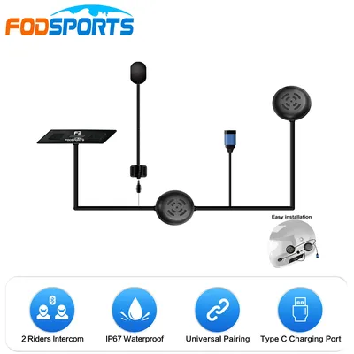 Fods ports F2-2 fahrer 1000m Gegensprechanlage moto rcycle interfono moto intercom unica dor capac ete bluetooth 5,0 helm bluetooth headset Image